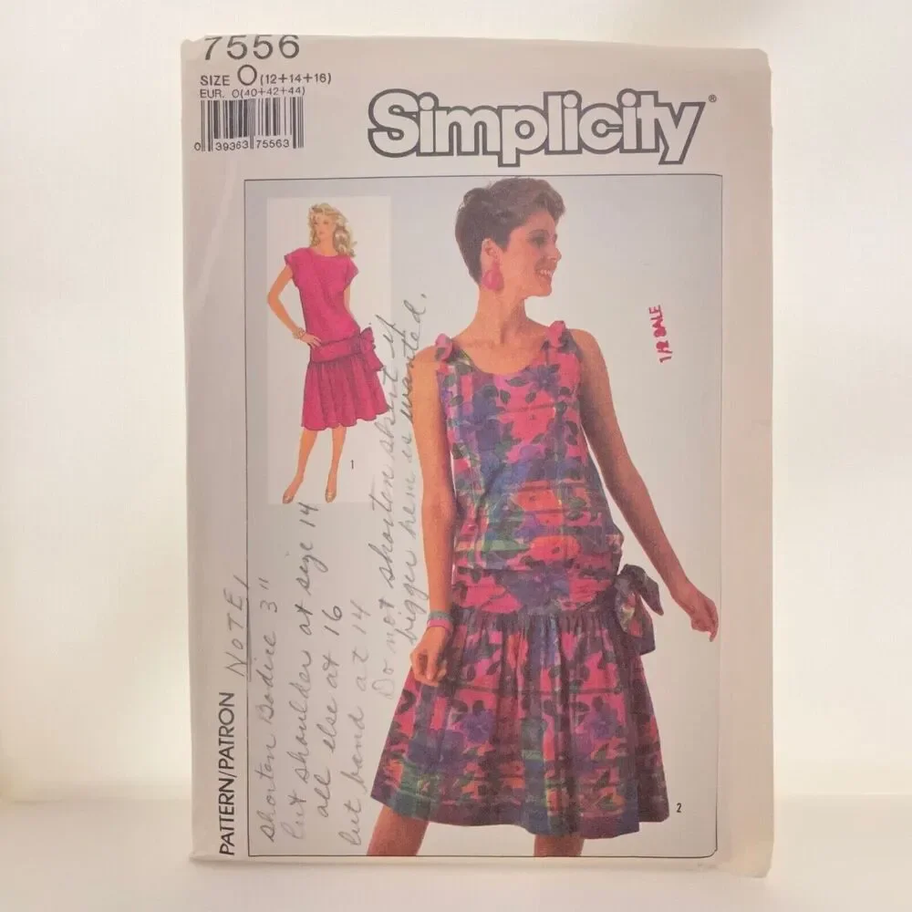 #7556 Simplicity Misses Pullover Dresses Sewing Pattern Size 12-16